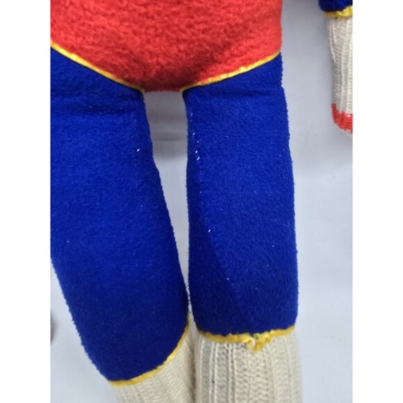 Sock Monkey Superman stuffed animal plush- Handmade 19 Inches - Picture 11 of 14